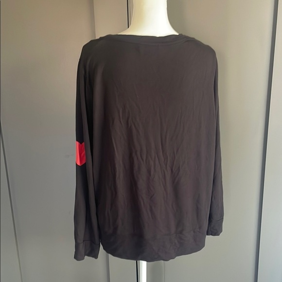 Philosophy Black Long Sleeve Top with Red Heart Patch - Picture 5 of 7